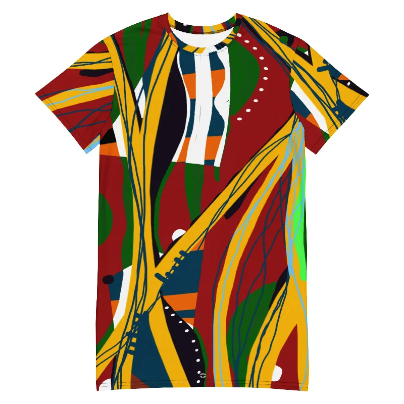 ARTFUL-CENTRIC Oversized T-shirt dress Chenille Blend Fleece Blend Nylon Blend