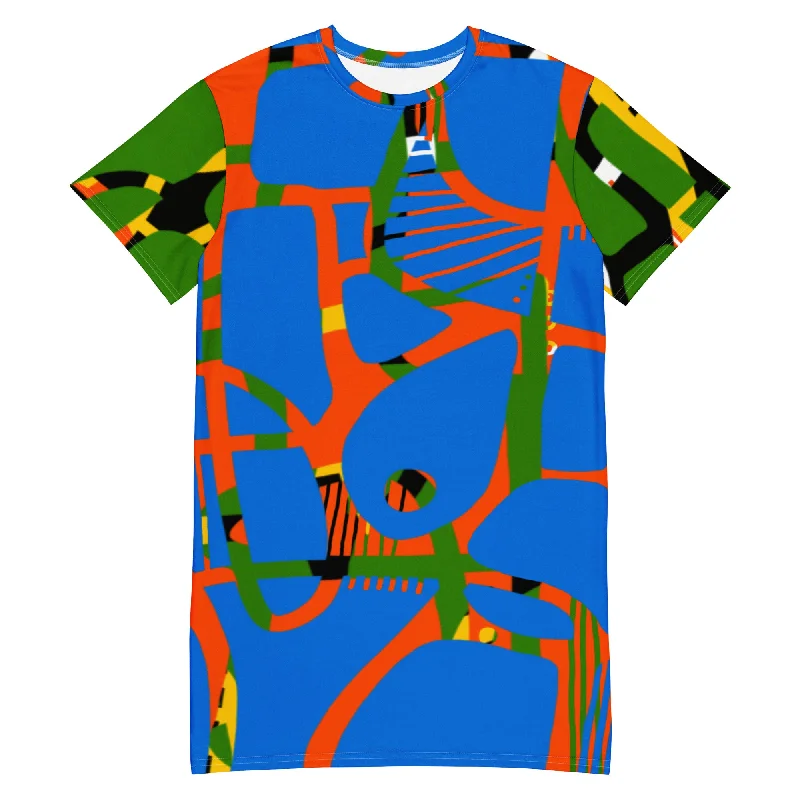 ELECTRIC HUES - Oversized T-shirt dress Modern Contemporary Chic