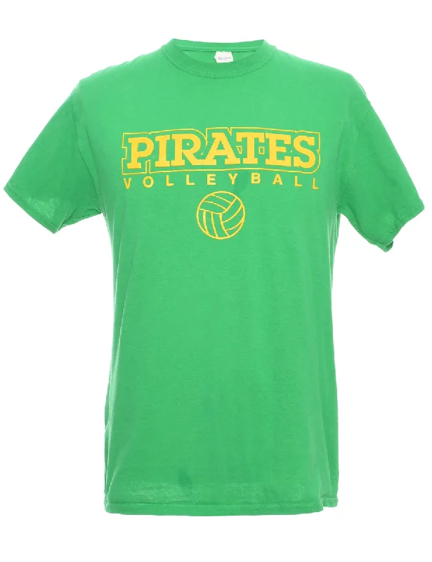 Pirates Volleyball Gildan Printed T-shirt - M Wool Fabric Cashmere Fabric Tweed Fabric