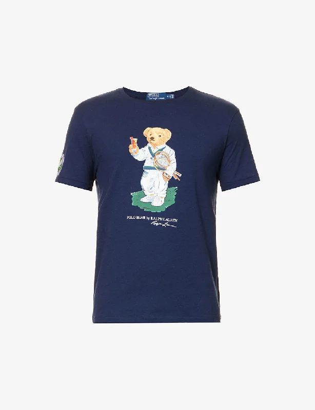 POLO RALPH LAUREN Polo Ralph Lauren x Wimbledon logo-print recycled cotton-blend T-shirt Plaid T-Shirt Polka Dot Checkered