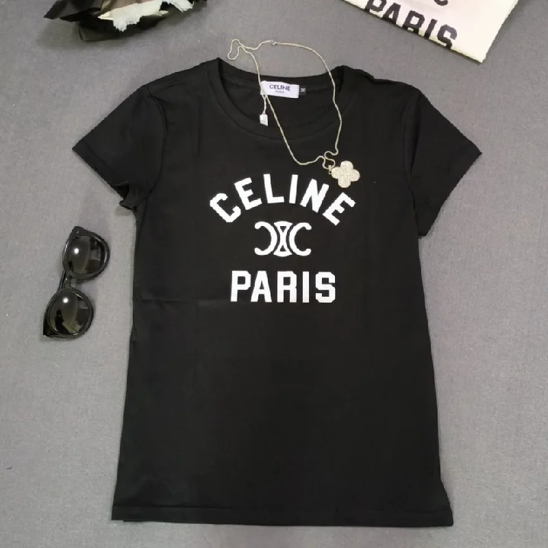 Premium Monogram Print Tee For Women Boxy Fit Fitted Loose
