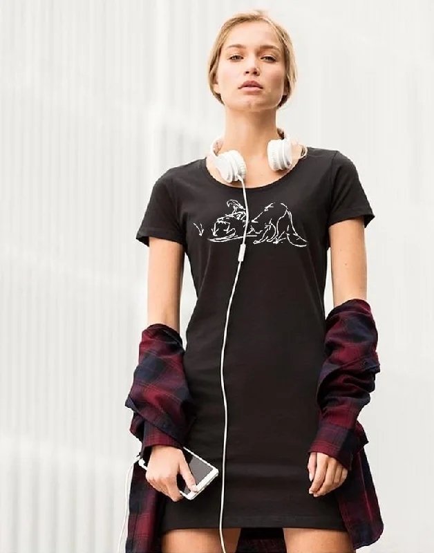 Sleepy fox t-shirt dress Solid Print Embellished