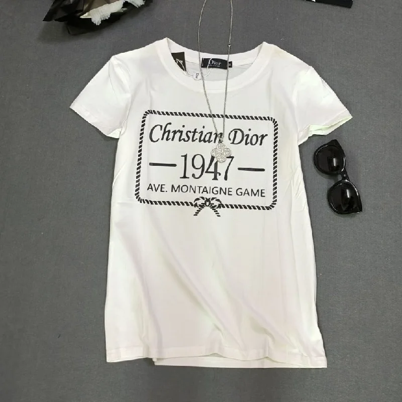 Square Initial Print T-shirt Oversized T-Shirt Spandex breathable