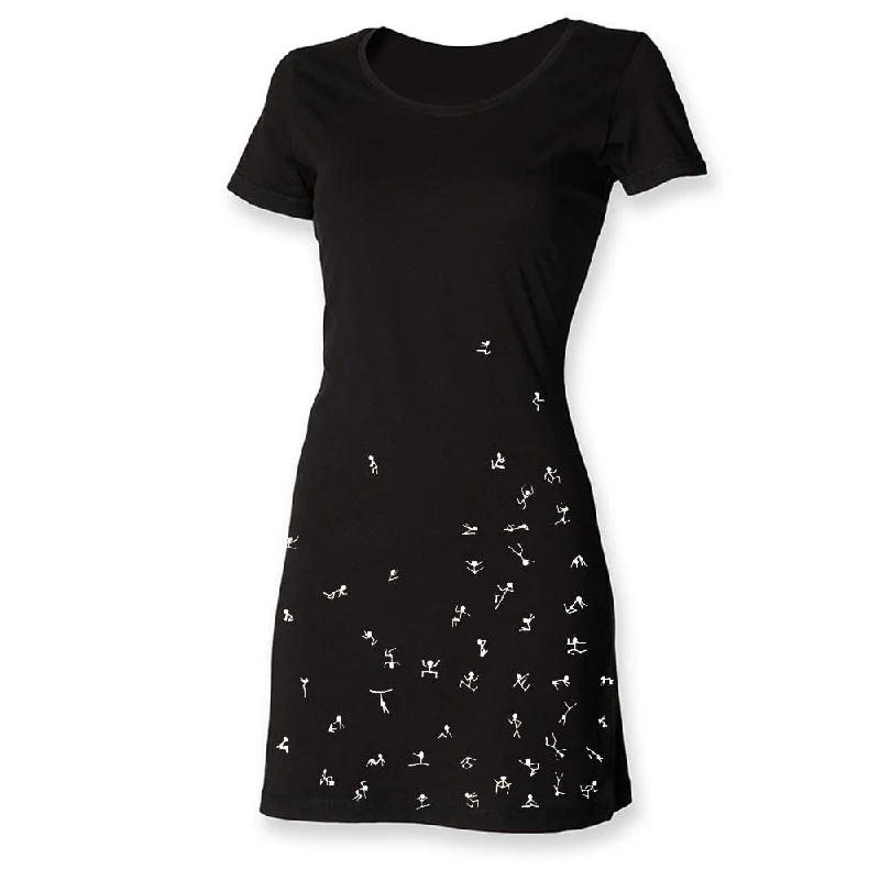 Stick figures t-shirt dress Fashionable Trendy Casual