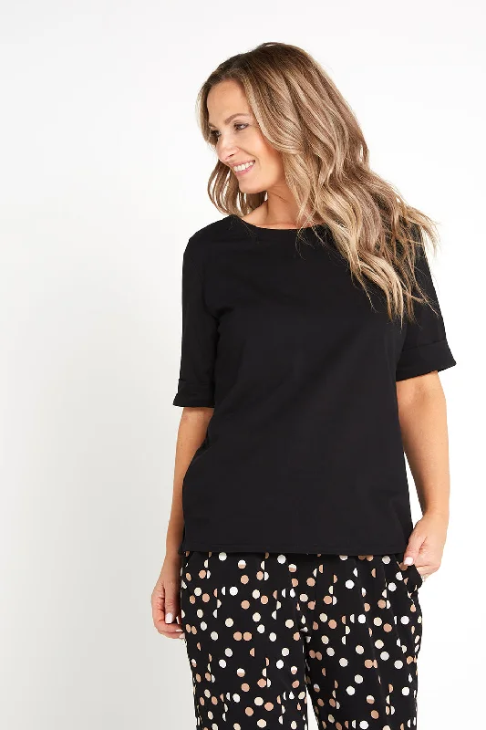 Ultimate T-Shirt - Black Houndstooth Herringbone Solid
