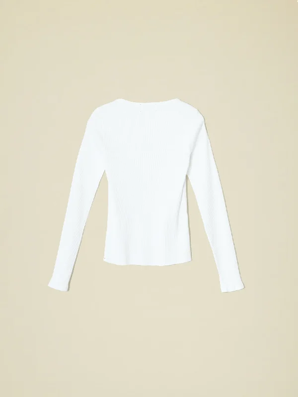Xirena - Rylan Tee in White Ribbed T-Shirt High Neck Heavyweight