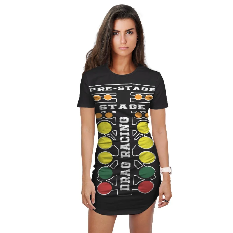 Drag Racing Tree T-Shirt Dress Nylon Fabric Polyester Fabric Spandex Fabric