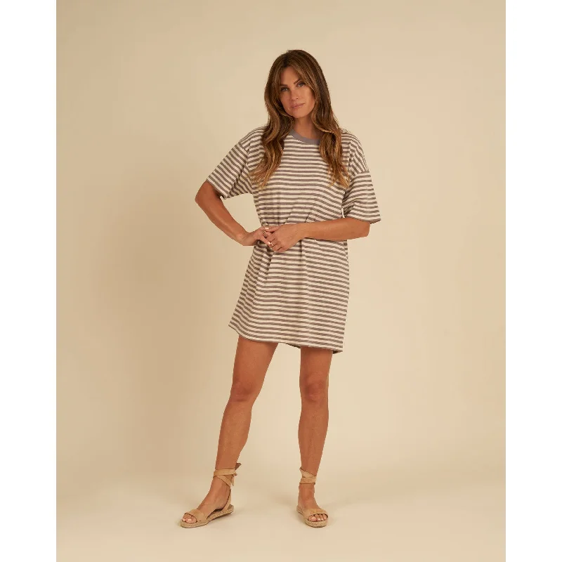 Rylee and Cru Charcoal Stripe Womens T-Shirt Dress Wool Fabric Cashmere Fabric Tweed Fabric Rylee and Cru Charcoal Stripe Womens T-Shirt Dress Wool Fabric Cashmere Fabric Tweed Fabric