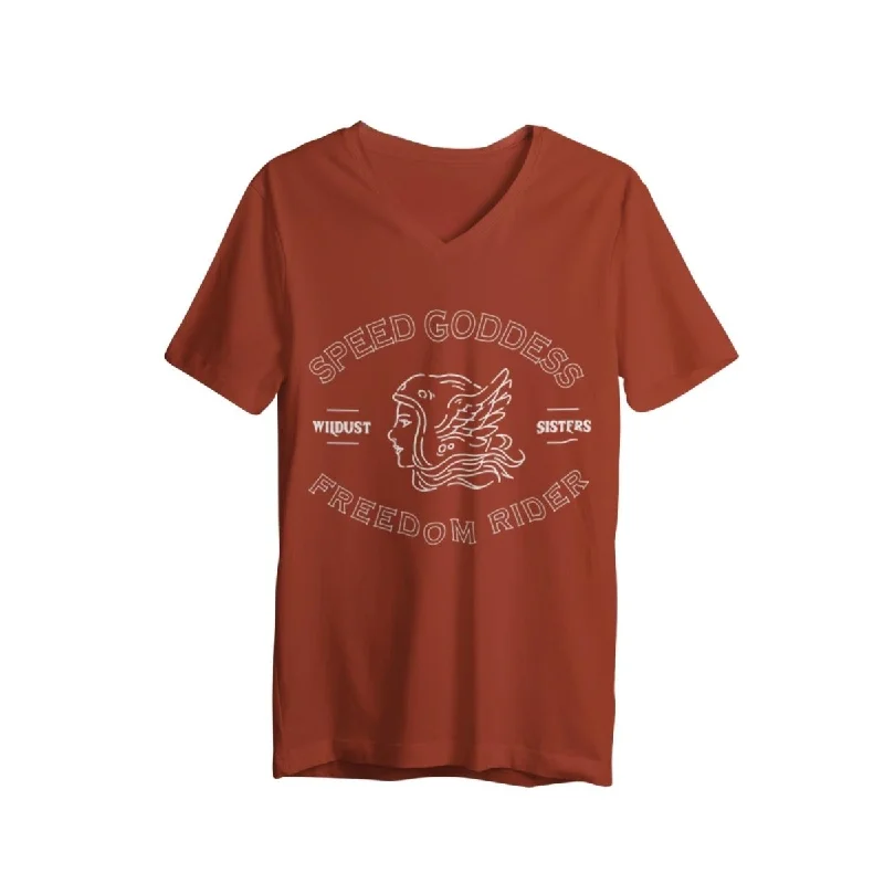Wildust Sisters Speed Goddess T-Shirt in Red Plaid T-Shirt Polka Dot Checkered