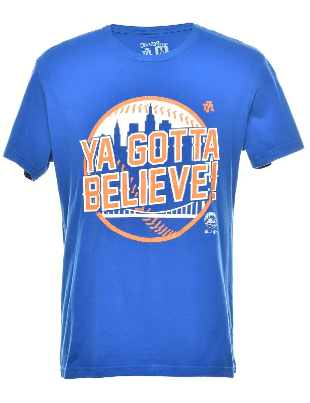 Ya Gotta Believe Printed T-shirt - M Mesh Fabric Canvas Fabric Denim Fabric