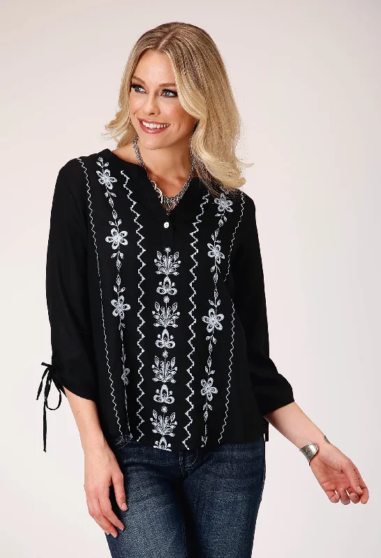 WOMENS LONG SLEEVE PULLOVER RAYON CHALLIS V NECK BLOUSE WESTERN SHIRT WITH EMBROIDERY DECORATION Lightweight Tunic Blouse WOMENS LONG SLEEVE PULLOVER RAYON CHALLIS V NECK BLOUSE WESTERN SHIRT WITH EMBROIDERY DECORATION Lightweight Tunic Blouse