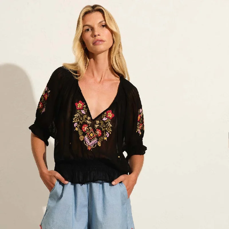 CORALIE BLOUSE | BLACK Office-Ready Blouse