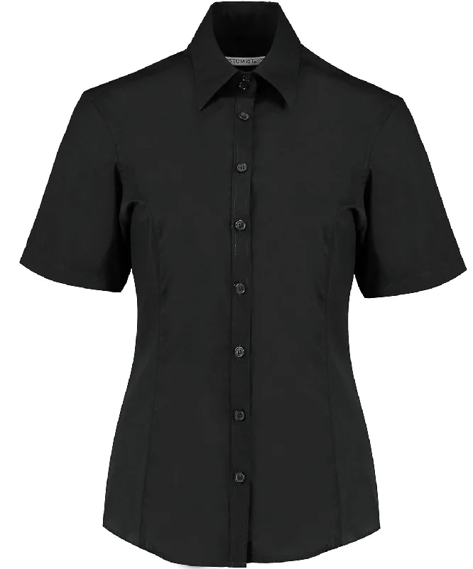 Black* - Business blouse short-sleeved (tailored fit) Drape Neck Blouse