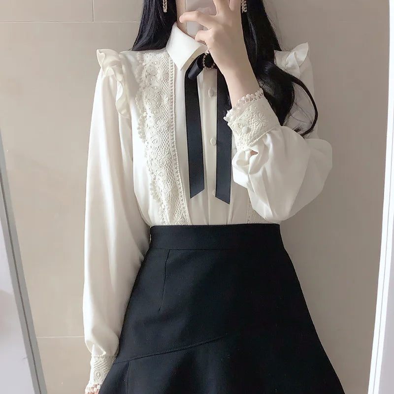 Cute Preppy Style Blouses High Neck Blouse