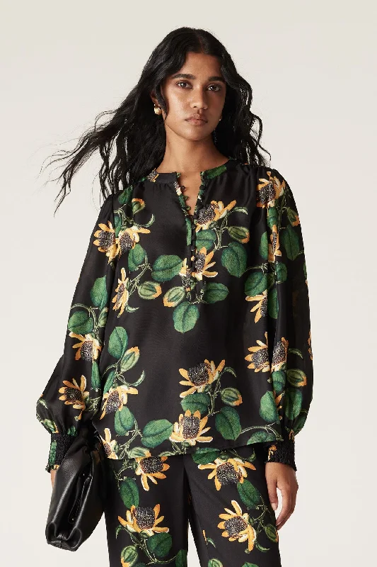Eleanor Blouse - Sweet Pea Print Versatile Layering Blouse