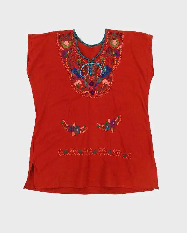 Embroidered short sleeve blouse - S Slim Fit Blouse