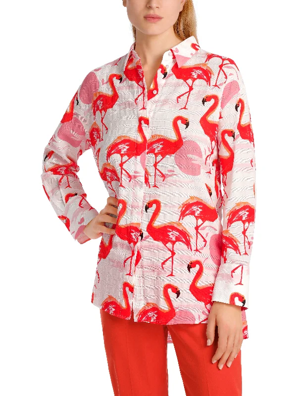 Flamingo Long Sleeve Blouse Bell Sleeve Blouse