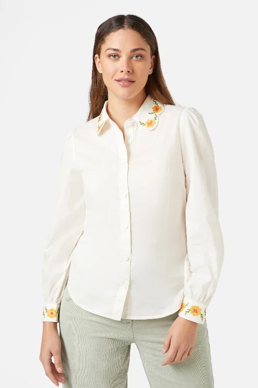 Folk Embroidered Blouse Business Casual Blouse
