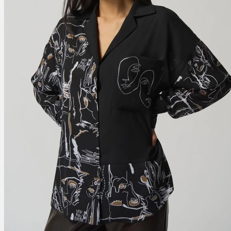 joseph ribkoff face blouse Loose Fit Blouse