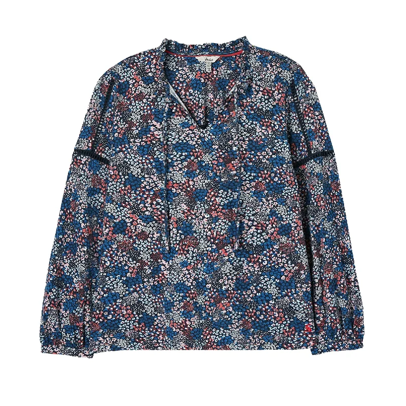 Joules Ladies Frances Cut Detail Blouse Casual Stripe Blouse