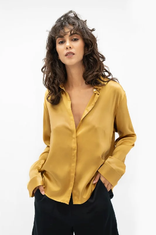 Kobe Blouse Yellow Lightweight Chiffon Blouse