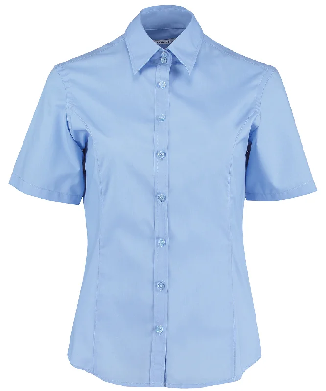 Light Blue* - Business blouse short-sleeved (tailored fit) Floral Print Blouse