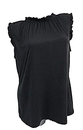 NY Collection Sleeveless Ruffled Blouse Lightweight Floral Blouse