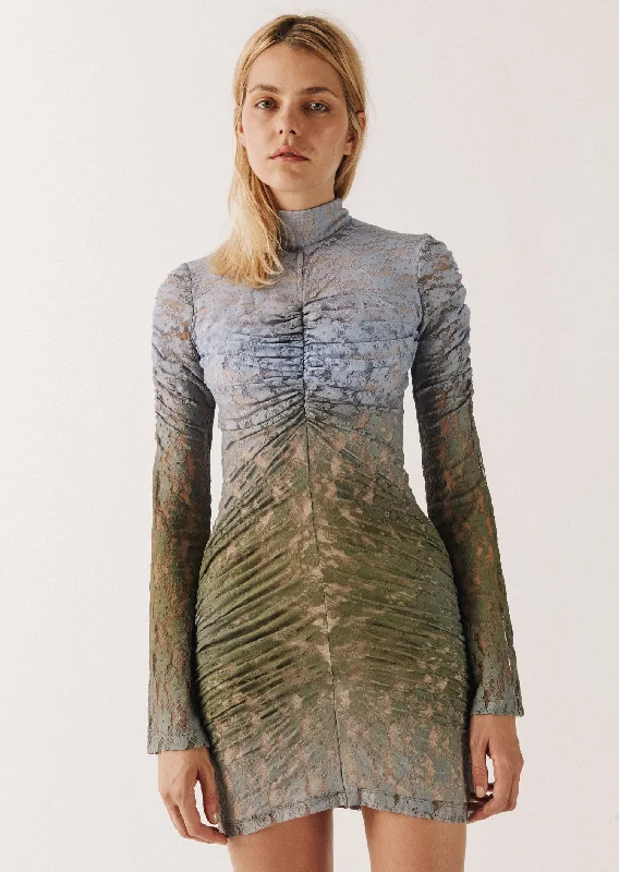 House of Holland Ombre Lace Mini Dress Trendy Cut-Out Mini Dress