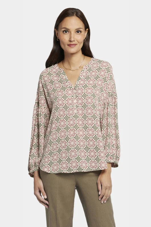 Paulina Peasant Blouse Lightweight Tunic Blouse