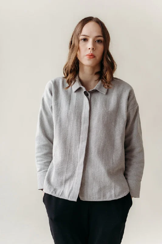 Stella Blouse Grey Feminine Puff Blouse