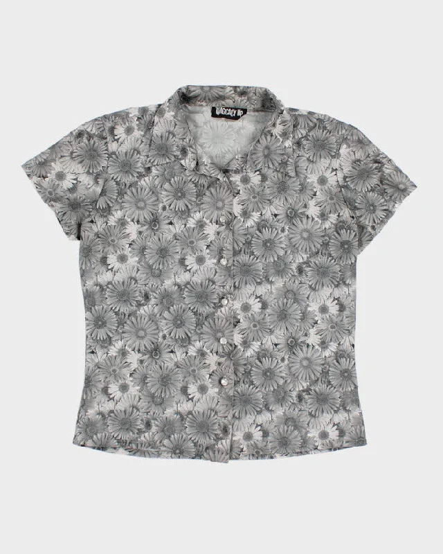 Vintage 90s Floral Blouse  - M Chic Off-Shoulder Blouse
