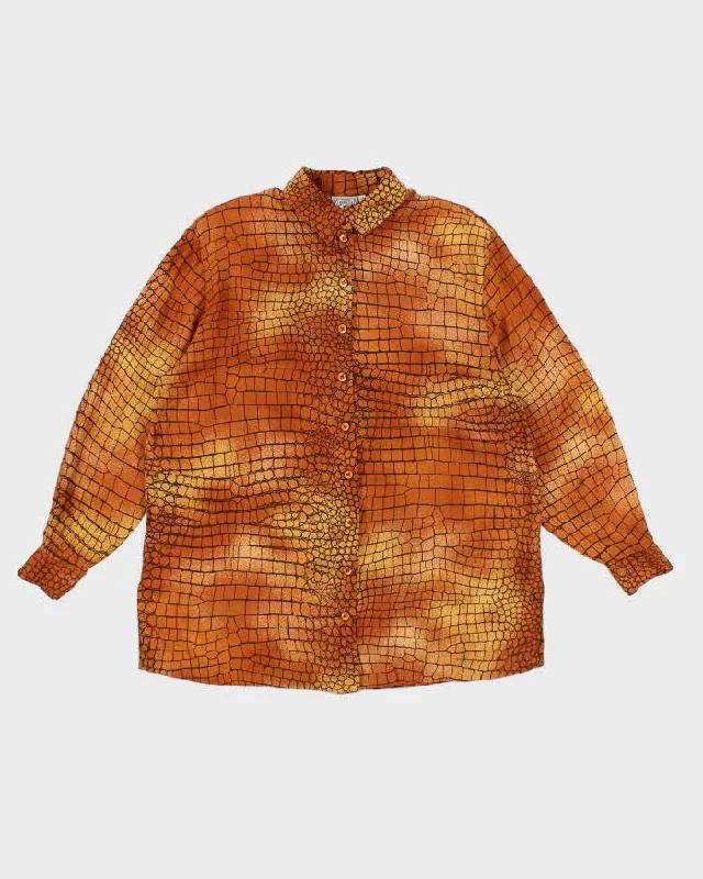 Vintage 90s Luigi Lambertino Patterned Blouse - XXL Modern Work Blouse