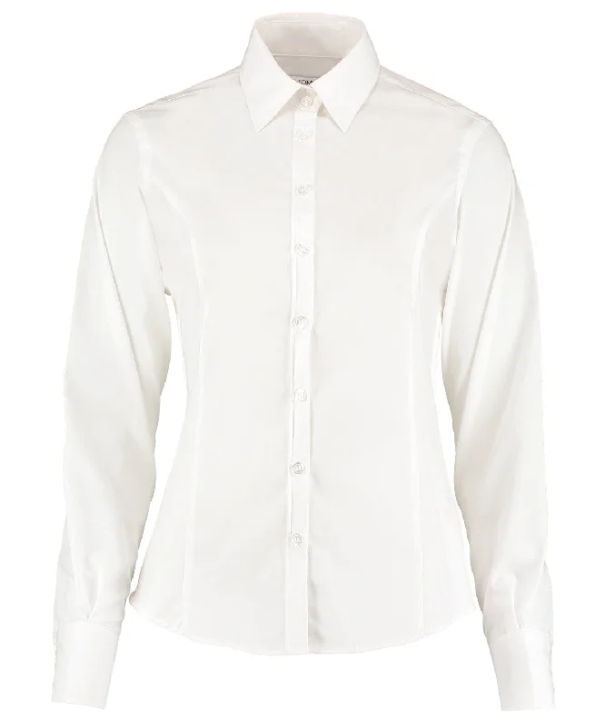 White* - Business blouse long-sleeved (tailored fit) Ruched Sleeve Blouse