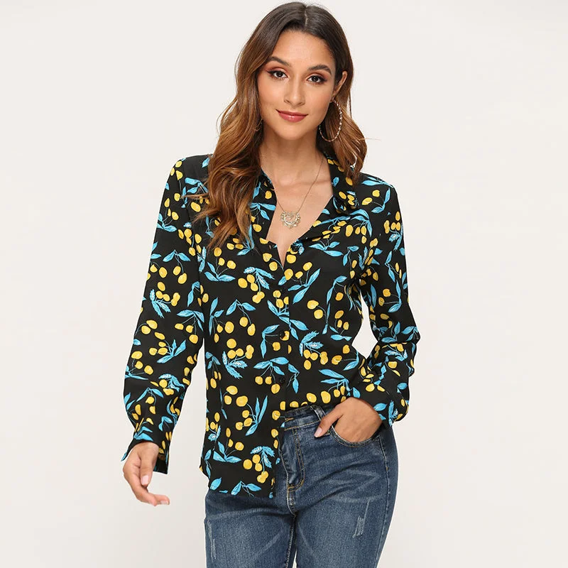 Women Blouses Casual Long Sleeve Vintage Sleeveless Chiffon Blouse