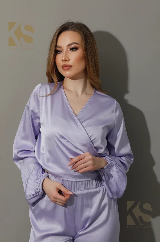 Wrapped Tie Blouse Loose Fit Blouse