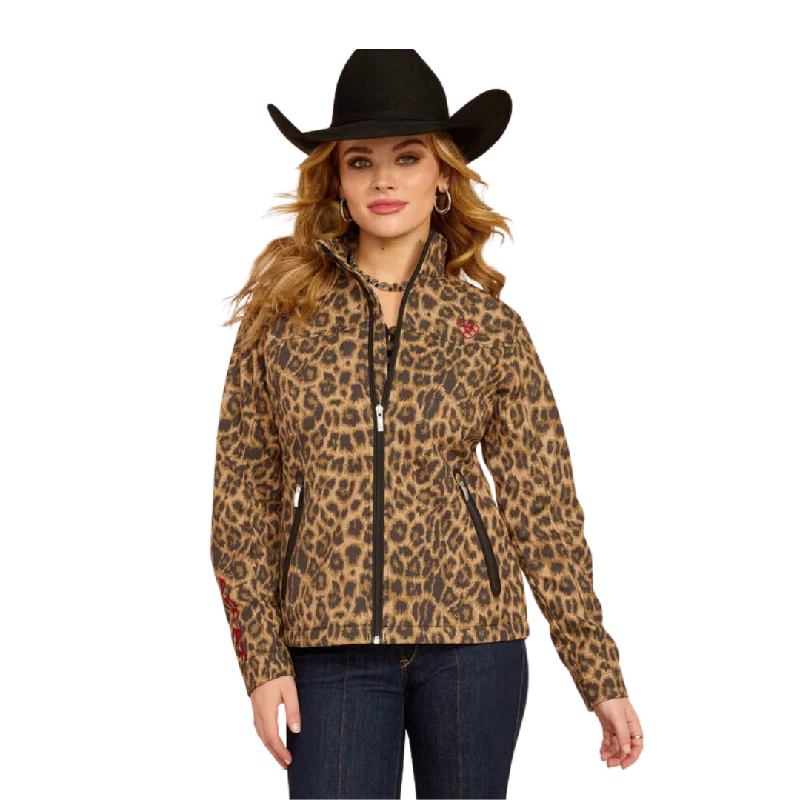Ariat Women's New Team Softshell Print Lila Leopard Jacket Stand-Up Collar Roll-Neck Collar Turtle Neck Ariat Women's New Team Softshell Print Lila Leopard Jacket Stand-Up Collar Roll-Neck Collar Turtle Neck