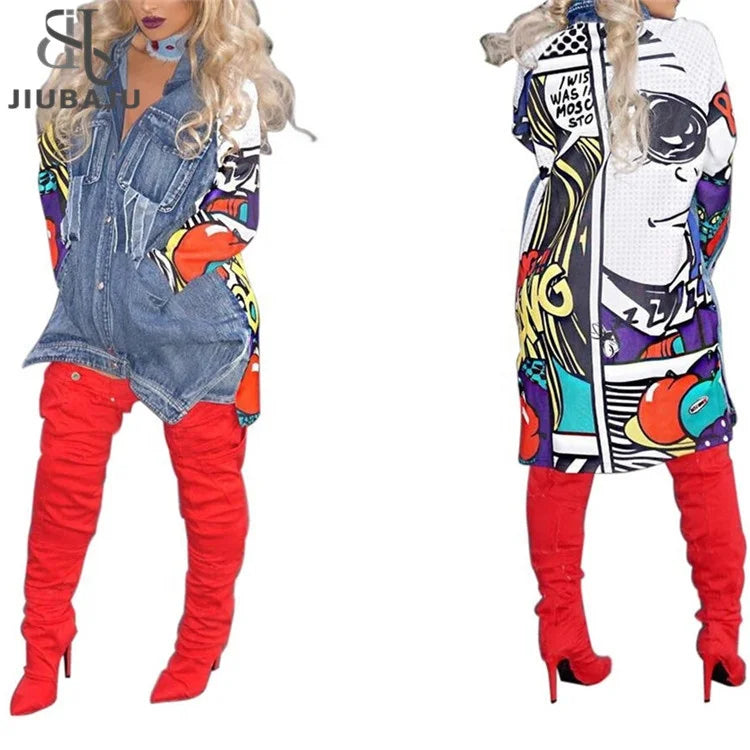 3D Print Denim Jackets For Women 2024 Long Sleeve Casual Single Breasted Vintage Loose Jean Jacket Appliqued Jacket Beaded Jacket Sequined Jacket 3D Print Denim Jackets For Women 2024 Long Sleeve Casual Single Breasted Vintage Loose Jean Jacket Appliqued Jacket Beaded Jacket Sequined Jacket