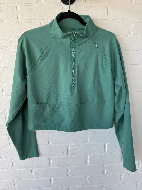 Athletic Jacket By Flx In Green, Size: M Cotton Fabric Linen Fabric Terry Fabric