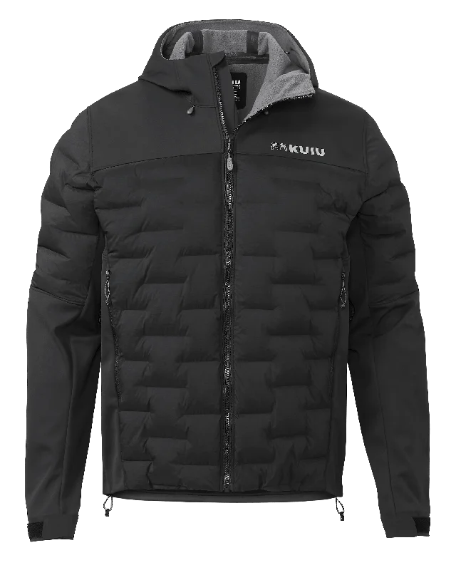 Axis Thermal Hybrid Hooded Jacket | Carbon Denim Fabric Leather Fabric Suede Fabric Axis Thermal Hybrid Hooded Jacket | Carbon Denim Fabric Leather Fabric Suede Fabric