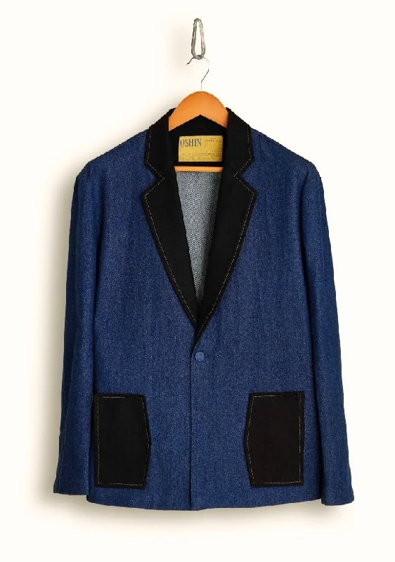 Black Contrast Jacket V-Neck Jacket Boat Neck Jacket Square Neck Jacket