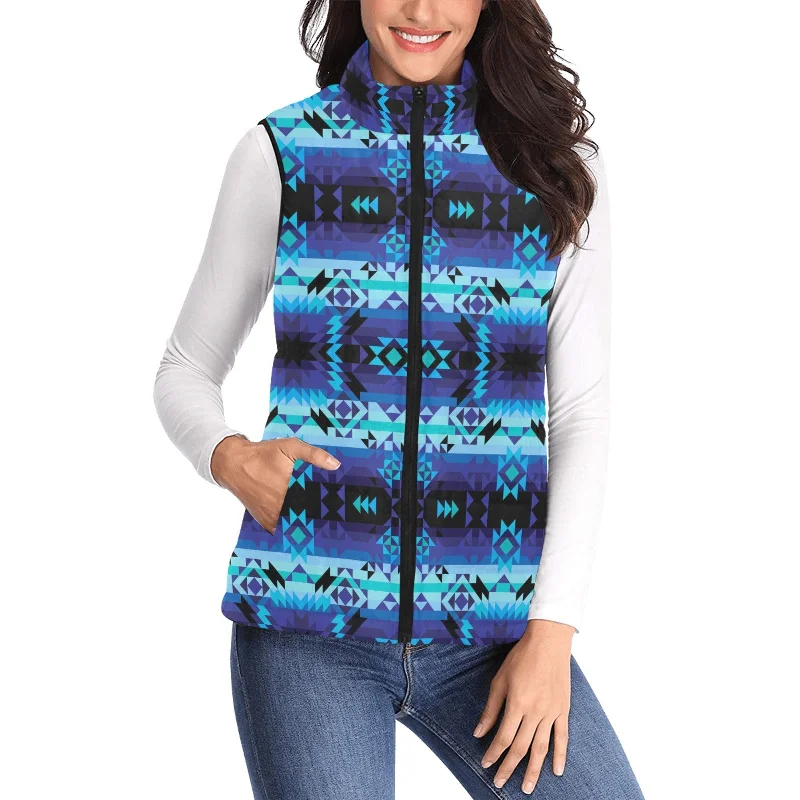 Blue Star Women's Padded Vest Jacket Welt Pockets Slit Pockets Flap Pockets
