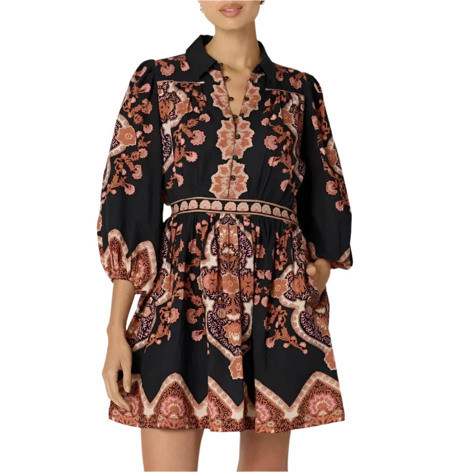 Cleobella Leigh Mini Dress - Dark Lagos Fashionable Denim Mini Dress