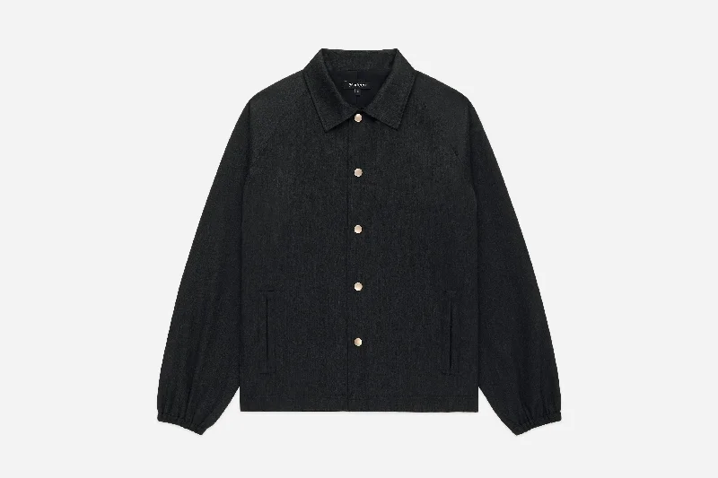 Coaches Jacket ~ Charcoal Wool Front Pockets Side Pockets Patch Pockets
