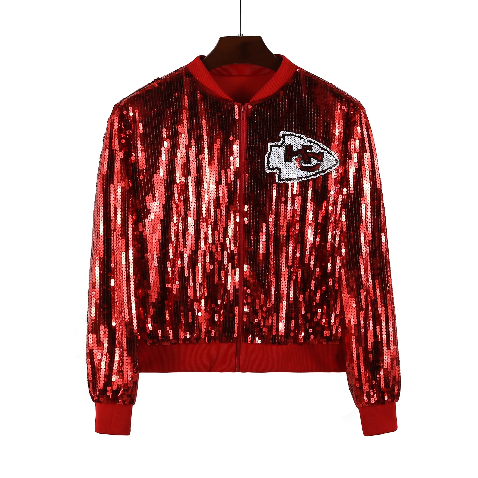 chiefs stand-up collar sequins sports uniform women jacket Plaid Jacket Tartan Jacket Houndstooth Jacket chiefs stand-up collar sequins sports uniform women jacket Plaid Jacket Tartan Jacket Houndstooth Jacket