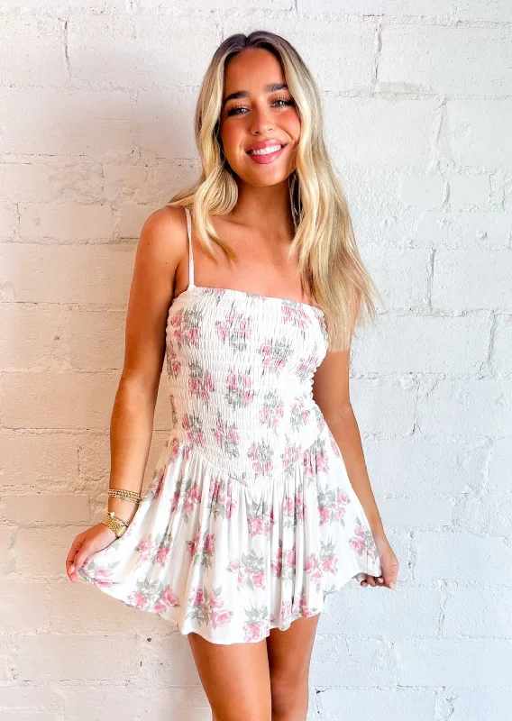 Cutie Floral Mini Dress Stylish Sweetheart Mini Dress