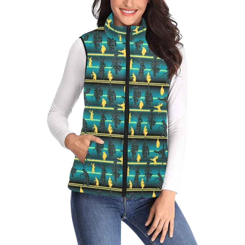Dancers Inspire Green Women's Padded Vest Jacket Rayon Fabric Velvet Fabric Corduroy Fabric Dancers Inspire Green Women's Padded Vest Jacket Rayon Fabric Velvet Fabric Corduroy Fabric