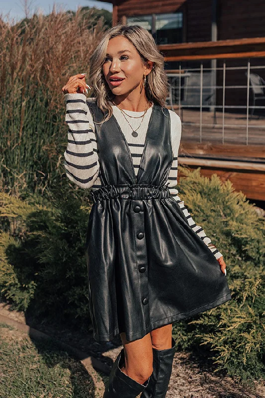 Fabulous Approach Faux Leather Mini Dress Cozy Cotton Mini Dress