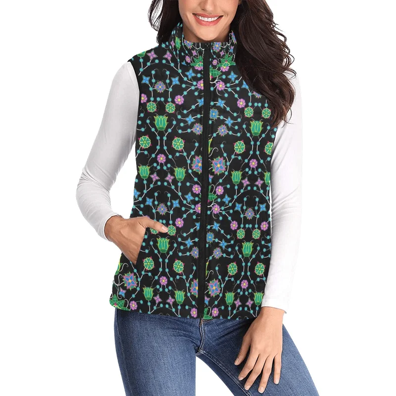 Floral Damask Garden Women's Padded Vest Jacket V-Neck Jacket Boat Neck Jacket Square Neck Jacket Floral Damask Garden Women's Padded Vest Jacket V-Neck Jacket Boat Neck Jacket Square Neck Jacket