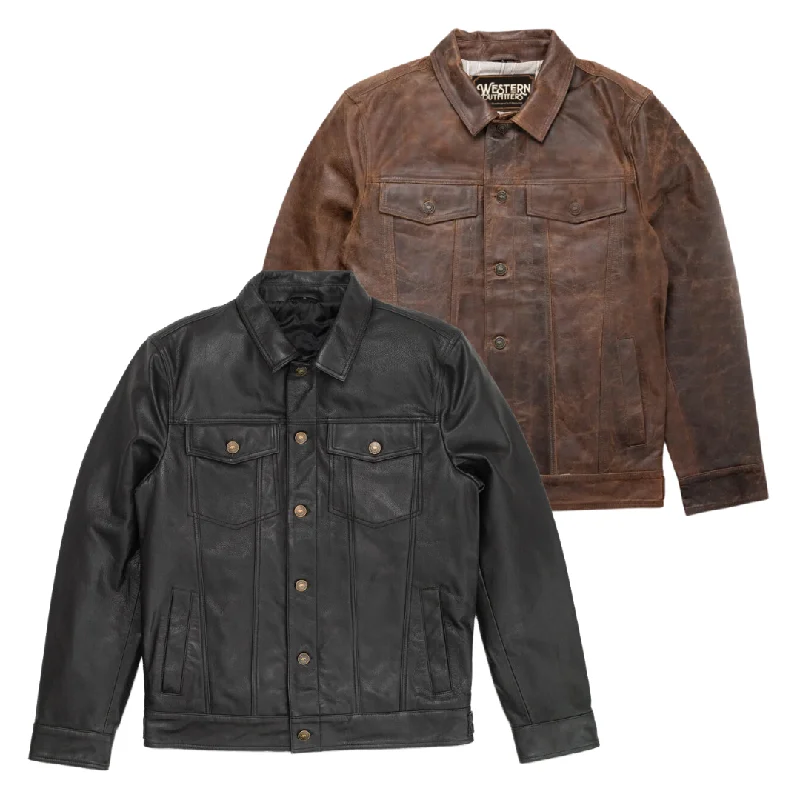 15x GENUINE LEATHER TRUCKER JACKETS Anorak Shell Jacket Lightweight Jacket