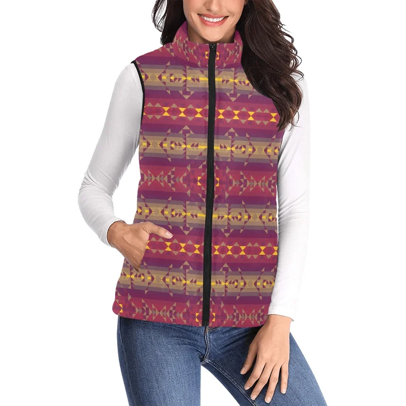Gold Wool Women's Padded Vest Jacket Knit Fabric Woven Fabric Fleece Fabric